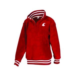🌸WSU Ladies 1/4 Zip Sherpa Pullover